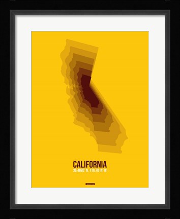Framed California Radiant Map 8 Print