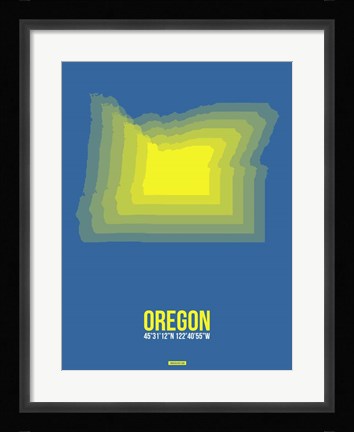 Framed Oregon Radiant Map 1 Print