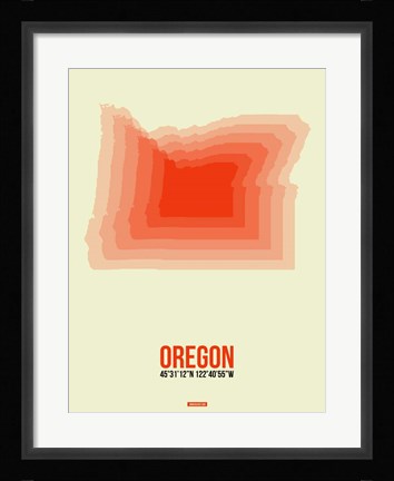 Framed Oregon Radiant Map 2 Print