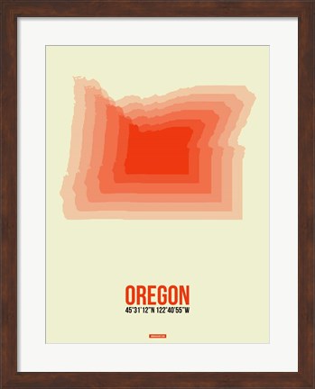 Framed Oregon Radiant Map 2 Print