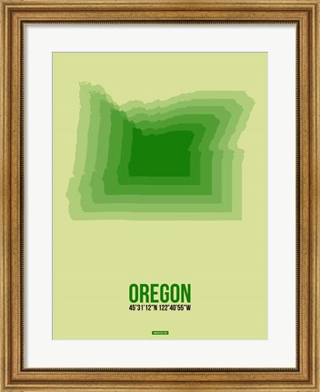 Framed Oregon Radiant Map 3 Print