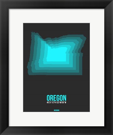 Framed Oregon Radiant Map 5 Print