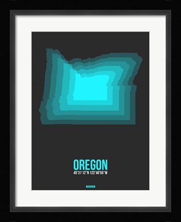 Framed Oregon Radiant Map 5 Print