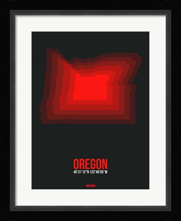 Framed Oregon Radiant Map 6 Print