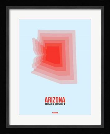Framed Arizona Radiant Map 2A Print