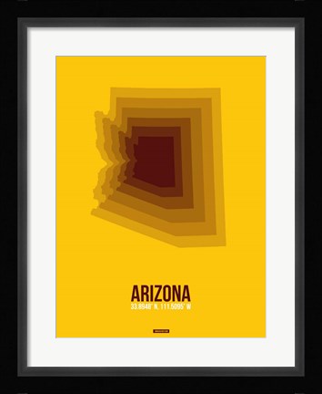 Framed Arizona Radiant Map 3A Print