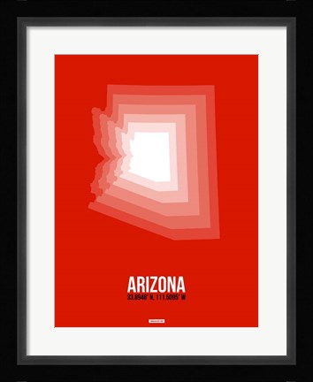 Framed Arizona Radiant Map 4A Print
