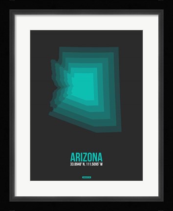 Framed Arizona Radiant Map 5A Print
