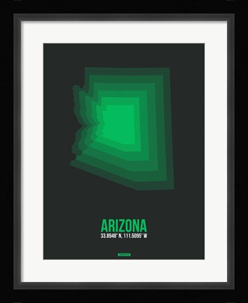 Framed Arizona Radiant Map 6A Print