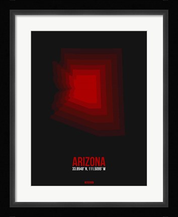 Framed Arizona Radiant Map 7 Print