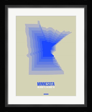 Framed Minnesota Radiant Map 3 Print