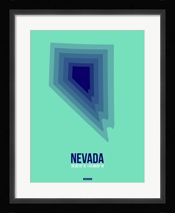 Framed Nevada Radiant Map 3 Print