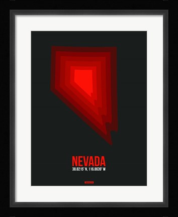 Framed Nevada Radiant Map 6 Print
