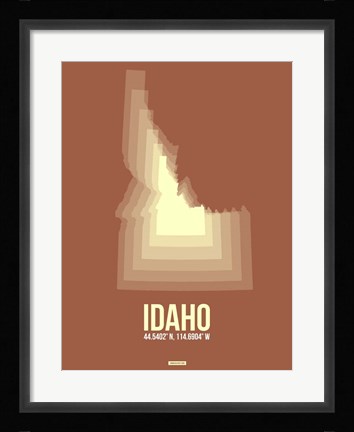 Framed Idaho Radiant Map 2 Print