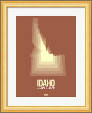 Framed Idaho Radiant Map 2 Print