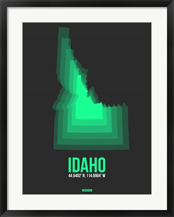 Framed Idaho Radiant Map 5 Print