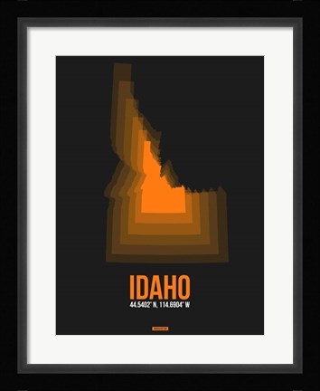 Framed Idaho Radiant Map 6 Print