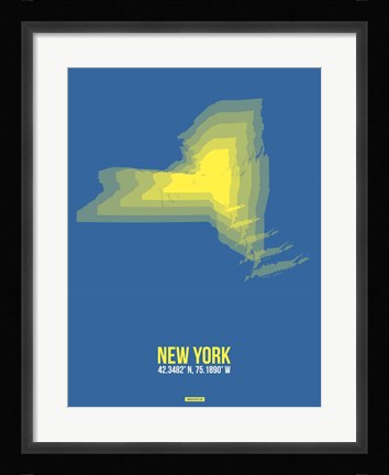 Framed New York Radiant Map 2 Print