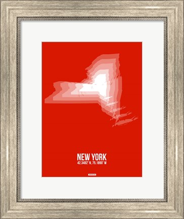 Framed New York Radiant Map 3 Print
