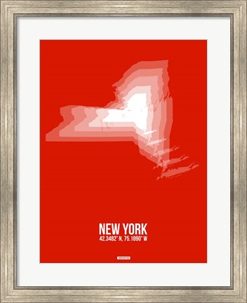 Framed New York Radiant Map 3 Print