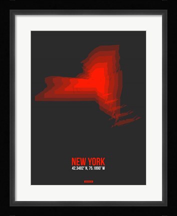 Framed New York Radiant Map 4 Print