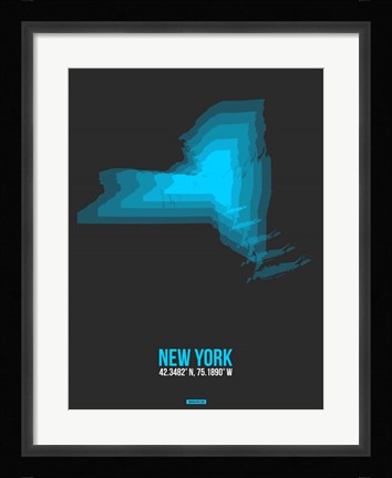 Framed New York Radiant Map 5 Print