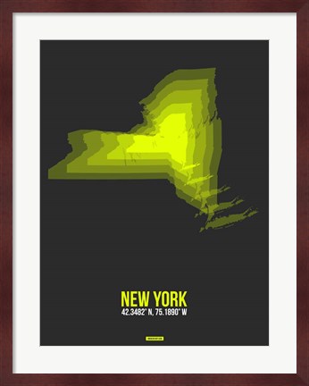 Framed New York Radiant Map 6 Print