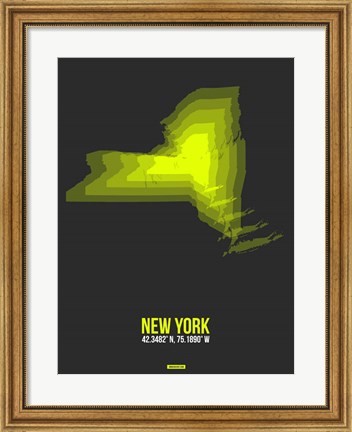 Framed New York Radiant Map 6 Print