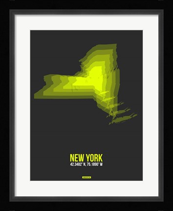 Framed New York Radiant Map 6 Print