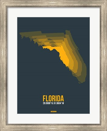 Framed Florida Radiant Map 4 Print