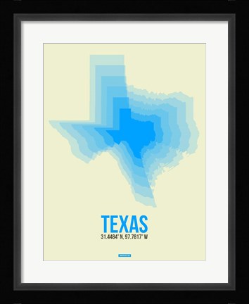 Framed Texas Radiant Map 1 Print