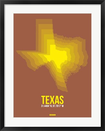 Framed Texas Radiant Map 2 Print