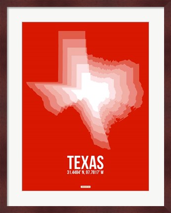 Framed Texas Radiant Map 3 Print