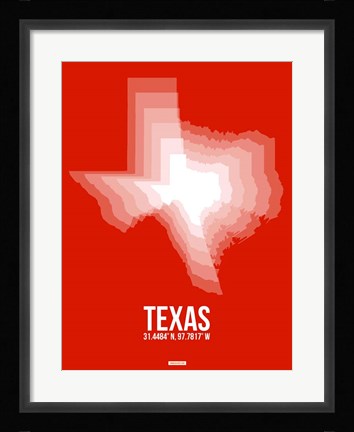 Framed Texas Radiant Map 3 Print