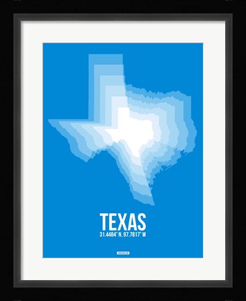 Framed Texas Radiant Map 4 Print