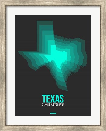Framed Texas Radiant Map 6 Print
