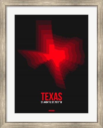Framed Texas Radiant Map 7 Print