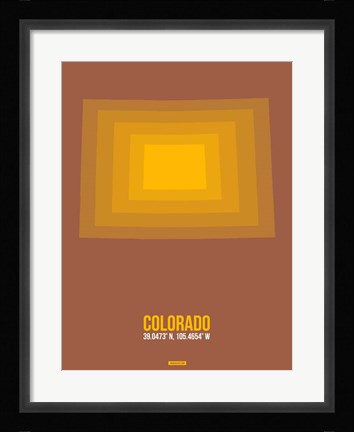 Framed Colorado Radiant Map 1 Print