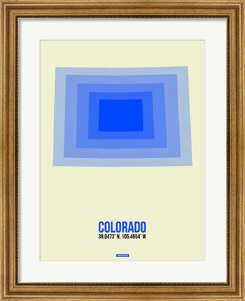 Framed Colorado Radiant Map 2 Print