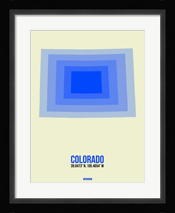 Framed Colorado Radiant Map 2 Print