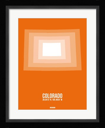 Framed Colorado Radiant Map 3 Print