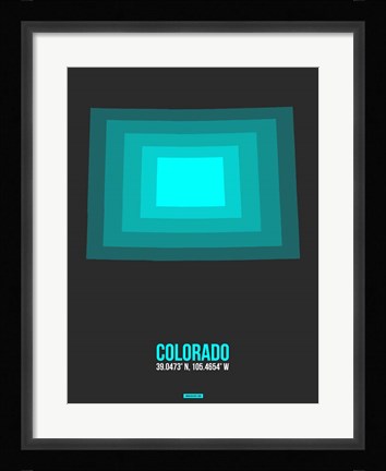 Framed Colorado Radiant Map 4 Print