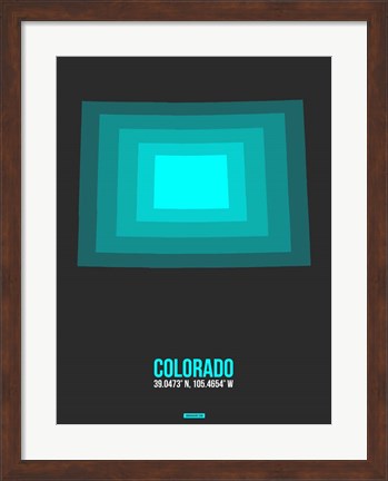 Framed Colorado Radiant Map 4 Print