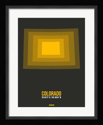 Framed Colorado Radiant Map 5 Print