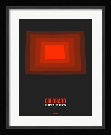 Framed Colorado Radiant Map 6 Print