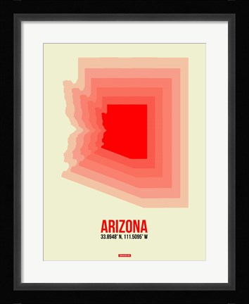 Framed Arizona Radiant Map 1B Print