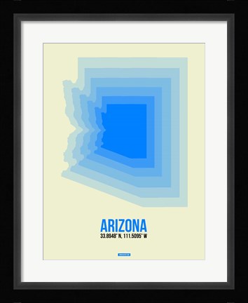 Framed Arizona Radiant Map 2B Print