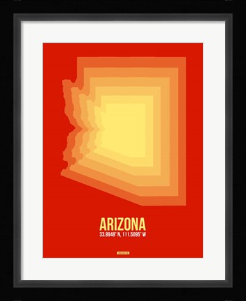 Framed Arizona Radiant Map 3B Print