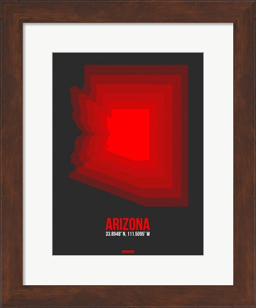 Framed Arizona Radiant Map 4B Print