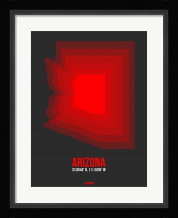 Framed Arizona Radiant Map 4B Print